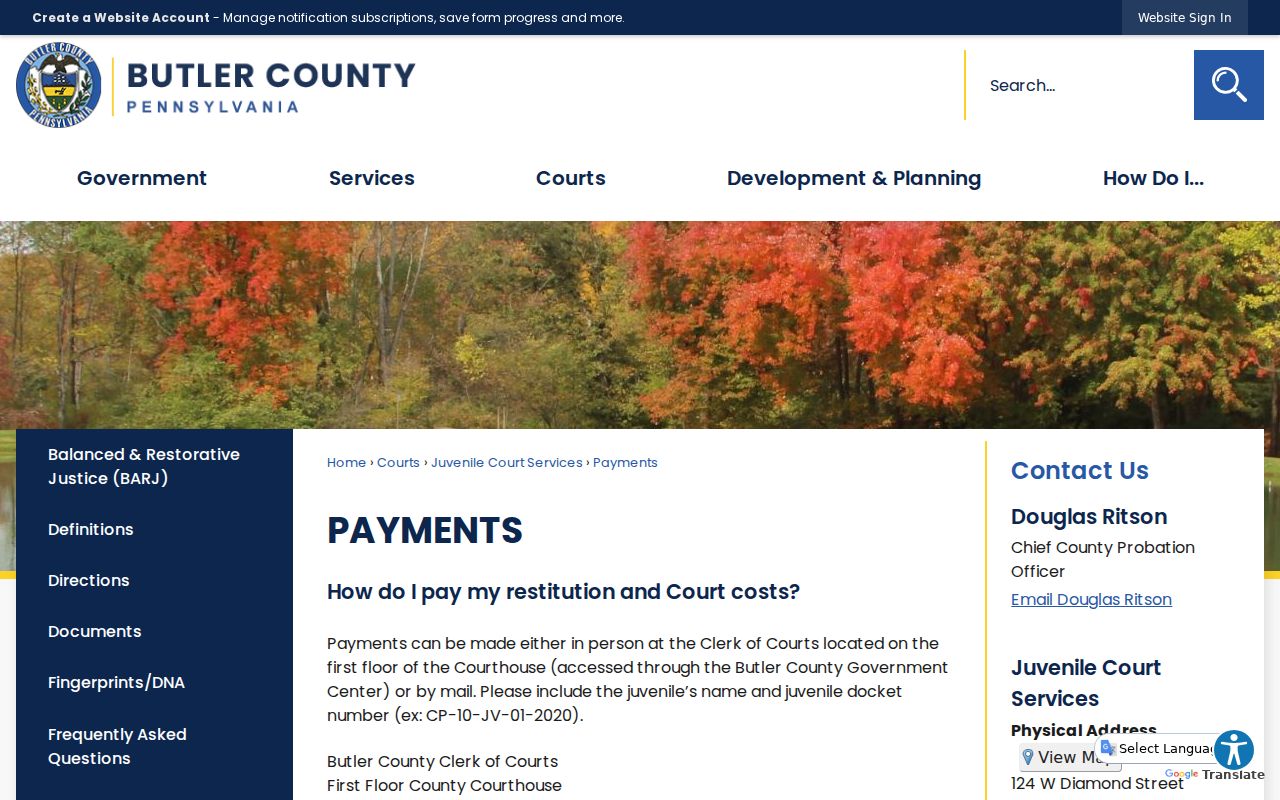 Butler County criminal court case payment instructions