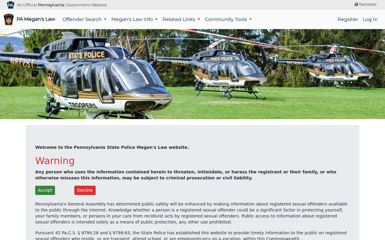 Pennsylvania Megan's Law ZIP and radius search for Butler County